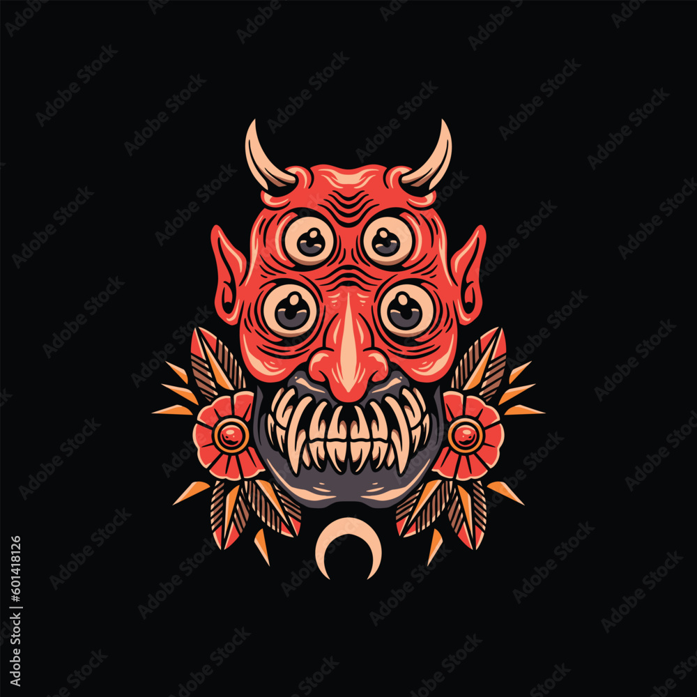 oldschool monster tattoo vector design oldschool monster tattoo vector design
