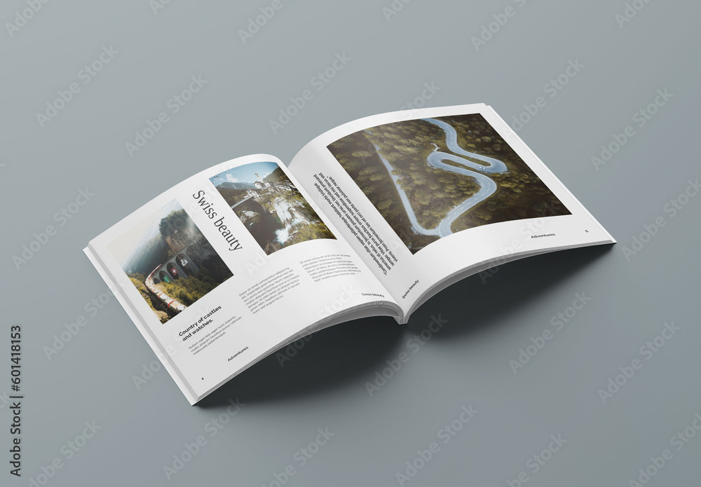 Square Perspective Magazine Mockup Stock Template | Adobe Stock