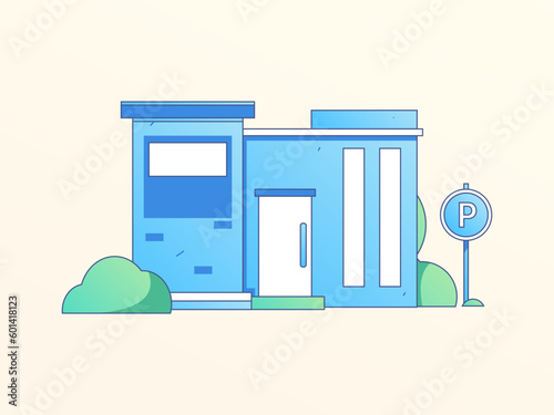 House building vector concept operation hand drawn illustration
