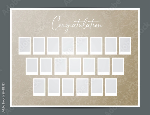 Graduation photo frame mosaic collage template
