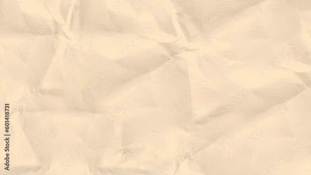 Obraz premium Craft crumpled paper, cardboard background. Brown kraft sheet texture, torn antique page, wallpaper or parchment abstract design. Vector image