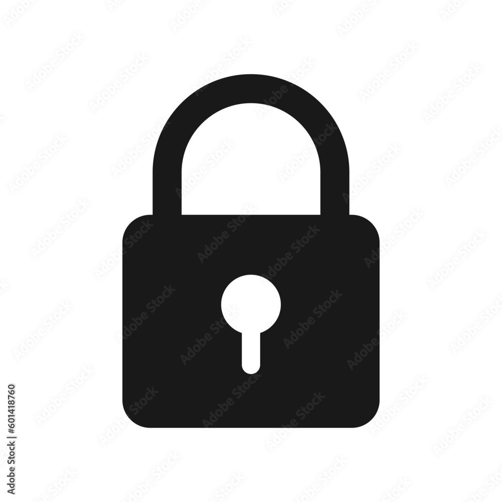 Lock Keyhole Flat Silhouette Icon Vector Illustration Lock Keyhole Flat Silhouette Icon Vector Illustration