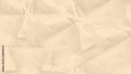 Craft crumpled paper, cardboard background. Brown kraft sheet texture, torn antique page, wallpaper or parchment abstract design. Vector image