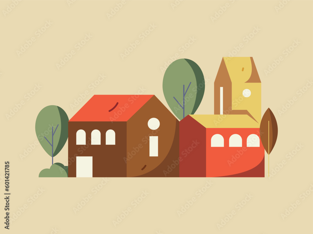 Fototapeta premium House building vector concept operation hand drawn illustration 