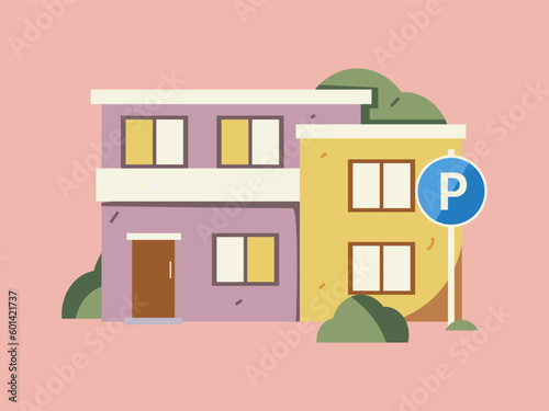 House building vector concept operation hand drawn illustration
