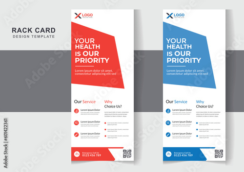 Creative medical rack card or dl flyer design editable templates