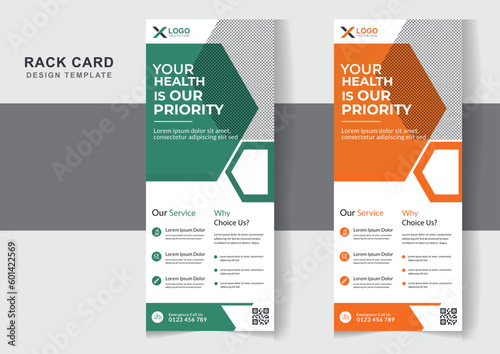 Dl flyer medical rack card design editable templates