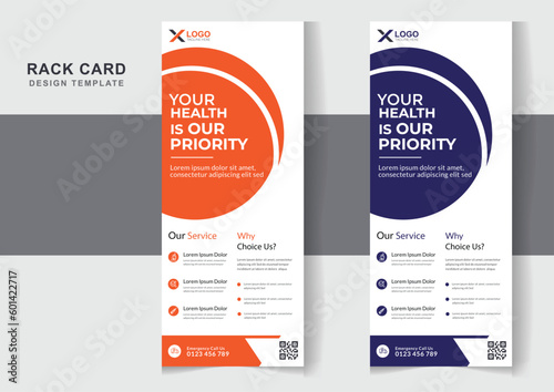 Health care rack card or dl flyer design editable templates