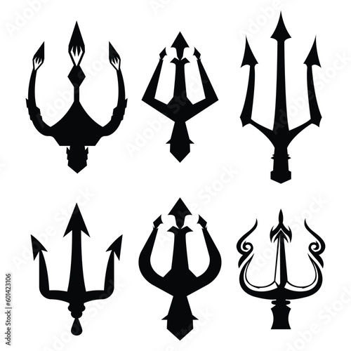 Trident Collection Neptune Lord Poseidon Triton King Spear logo design
