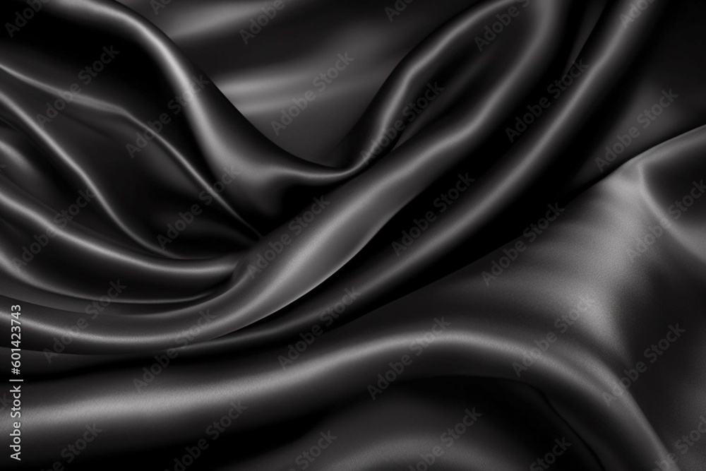 black satin texture background. AI generated black satin texture background. AI generated