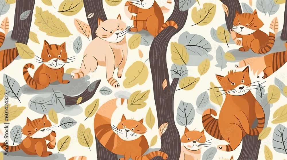 Obraz premium Seamless pattern of cute animal