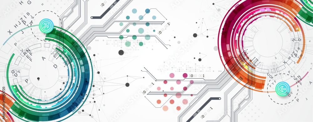 Abstract background with plexus effect. Scientific and technological concept with the use of technical elements formed in the shape of a circle. Abstract background with plexus effect. Scientific and technological concept with the use of technical elements formed in the shape of a circle.