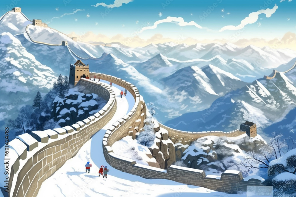 Fototapeta premium Great China wall,Ai