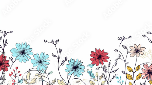 Simple blank postcard with a colorful flower