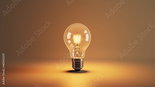 light bulb on dark yellow background