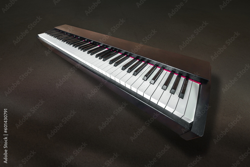 piano keyboard on dark background piano keyboard on dark background