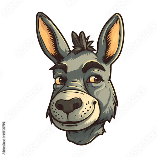 cute cartoon donkey head illustration