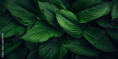 abstract green leaf texture  nature background  tropical leaf