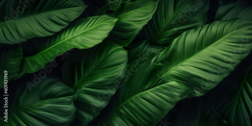 abstract green leaf texture  nature background  tropical leaf