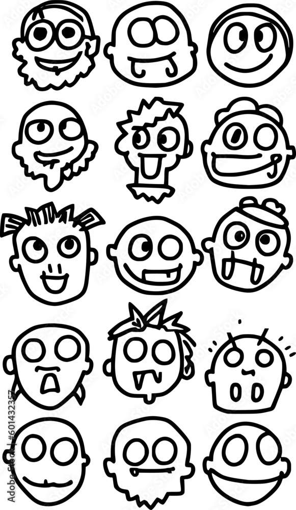 set of cute face cartoon set of cute face cartoon