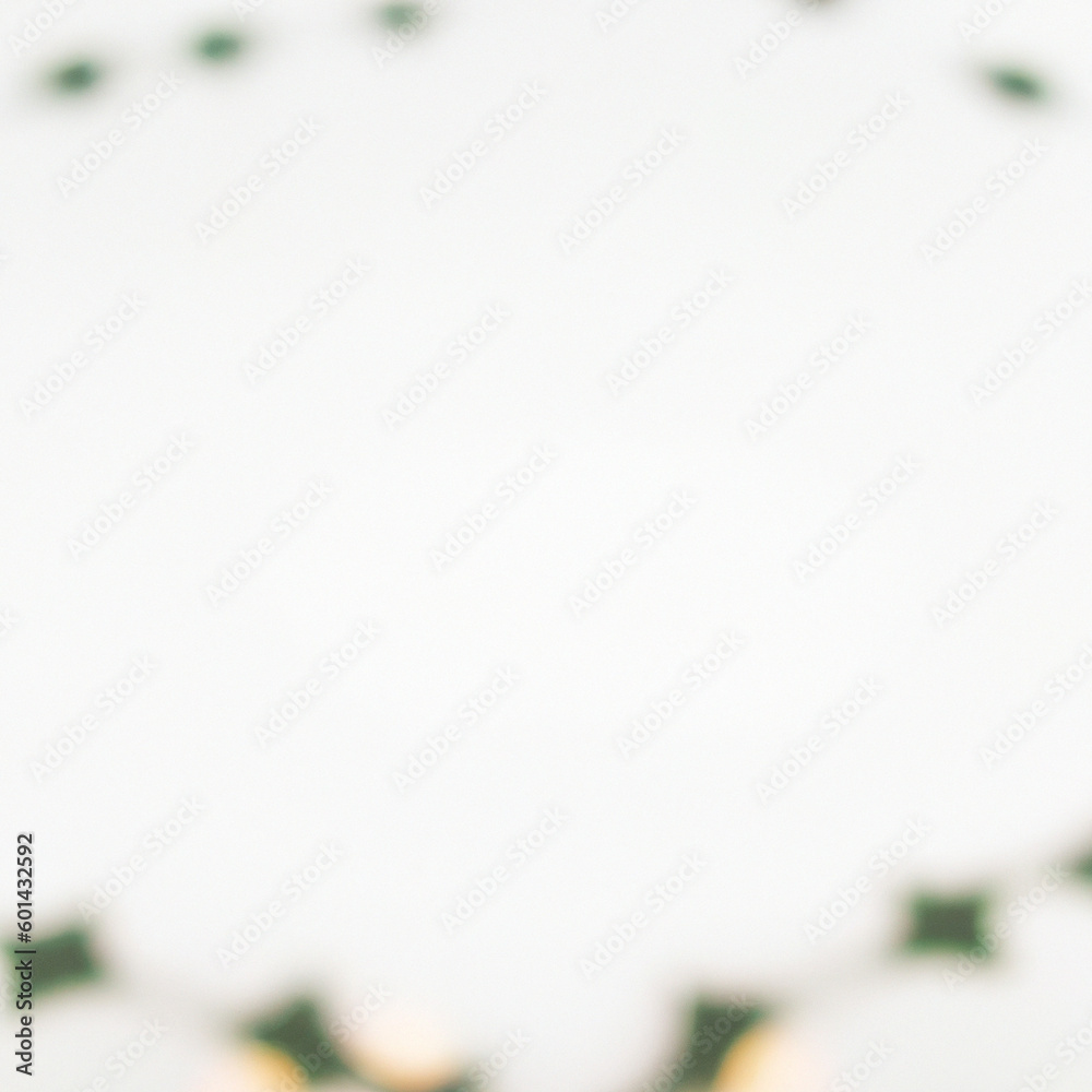 Obraz premium Background template, white copy open space with green blurred frame. AI Image