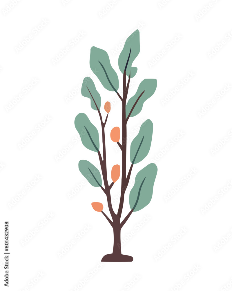 Fototapeta premium Organic growth symbolized by green leaf silhouette
