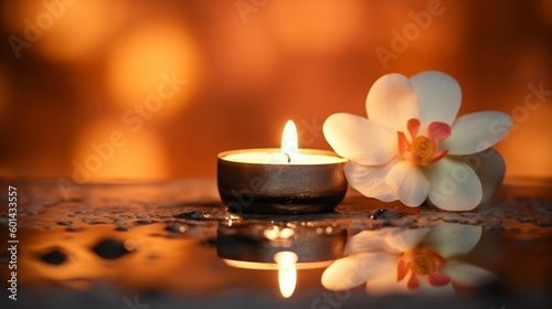 candlelight romantic moment with flowers