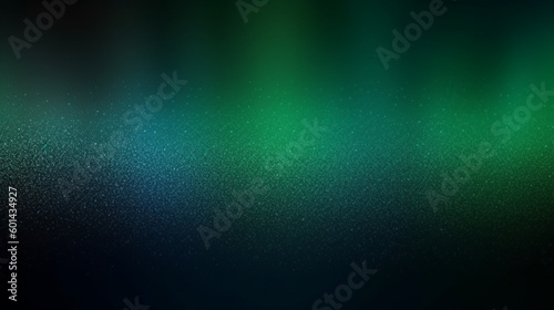 Fond texturé, effet galaxie, univers, cosmos. Couleurs bleu vert et noir, aurore boréale. Effet texture étoilé, brillant et flou. Conception graphique, bannière. © FlyStun