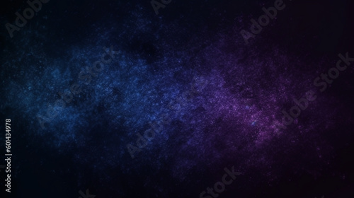 Fond imitation galaxie, espace, univers, sombre et noir. Effet texturé étoilé flou violet, mauve et bleu. Conception graphique, bannière etc.