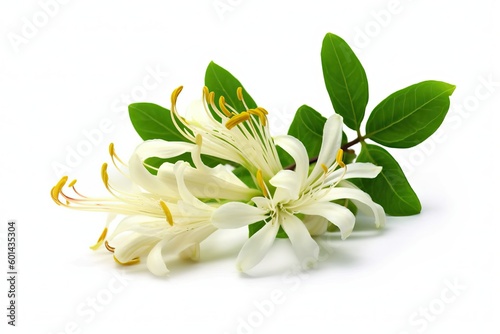 Honeysuckle, flower isolated on white background photo