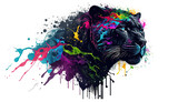 Black Panther Big Cat Wild Animal Transparent Background Generative AI Illustration 
