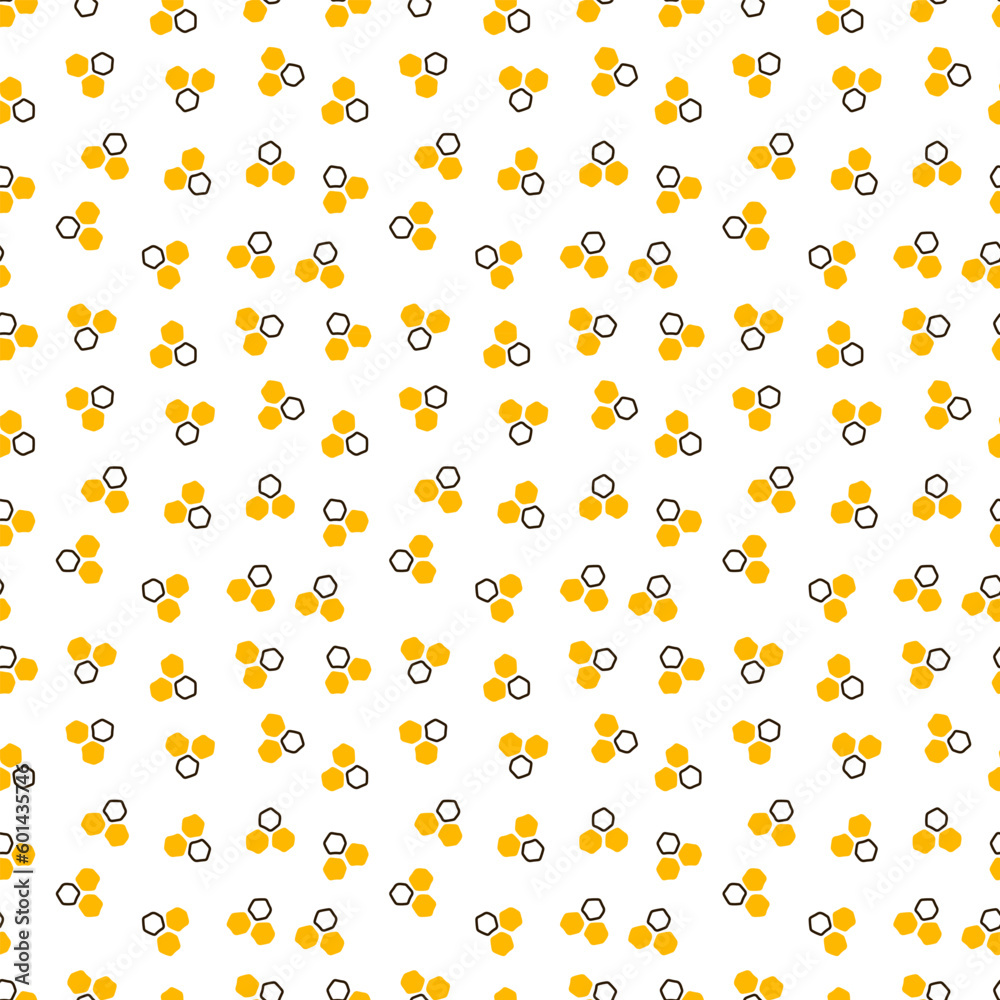 Seamless pattern of hand drawn cute honeycombs on white background Seamless pattern of hand drawn cute honeycombs on white background