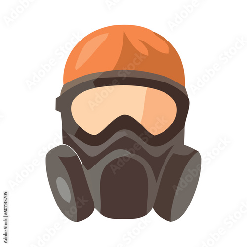 Protective workwear symbol gas mask for safety
