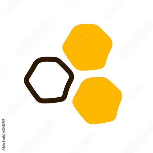 Hand drawn illustration of cute baby honeycomb isolated on white background