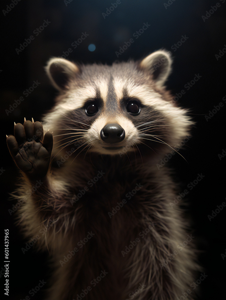 portrait of a raccoon cute