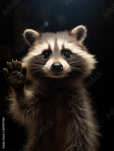portrait of a raccoon cute
