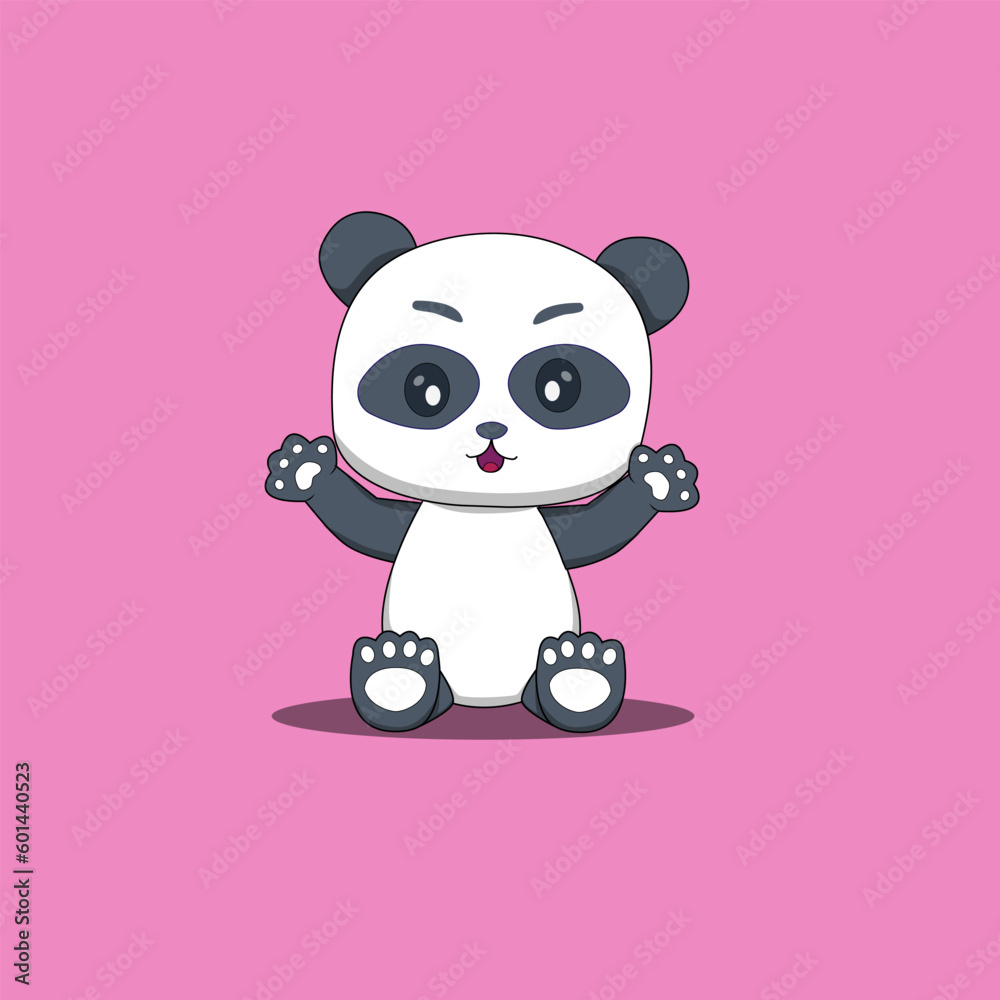 cute panda character sitting cute panda character sitting