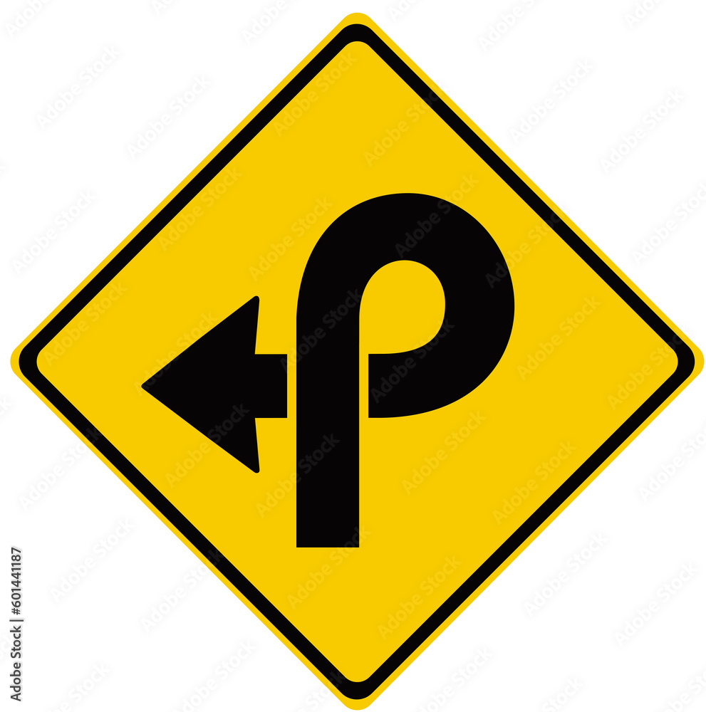 traffic sign warning a sharp curve in 360 traffic sign warning a sharp curve in 360