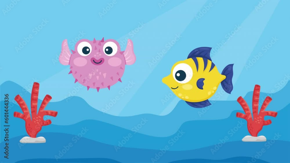 lilac blowfish swiming sealife animation lilac blowfish swiming sealife animation