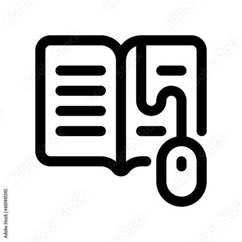 Editable digital book vector icon. Online learning, course, tutorial. Part of a big icon set family. Perfect for web and app interfaces, presentations, infographics, etc