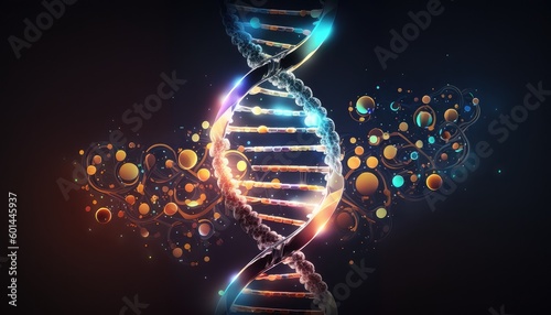 glowing human DNA strand wallpaper the science of life generative ai
