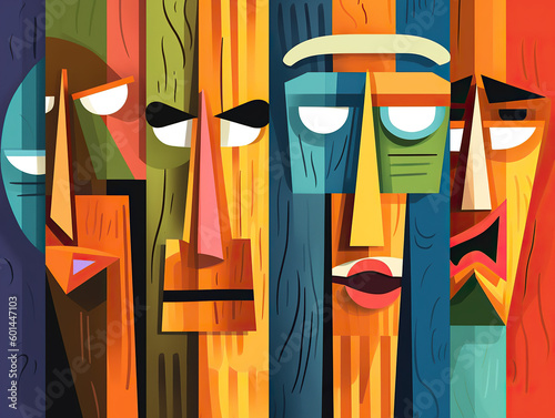 Abstract concept of different personalities