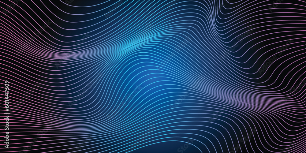 Black and blue background and line wave Black and blue background and line wave