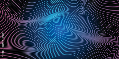 Black and blue background and line wave 