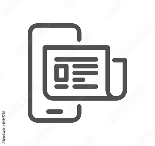 Fake news related icon outline and linear vector.