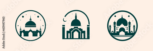 Mosque icon set, islamic mosque icon set , vector eps file