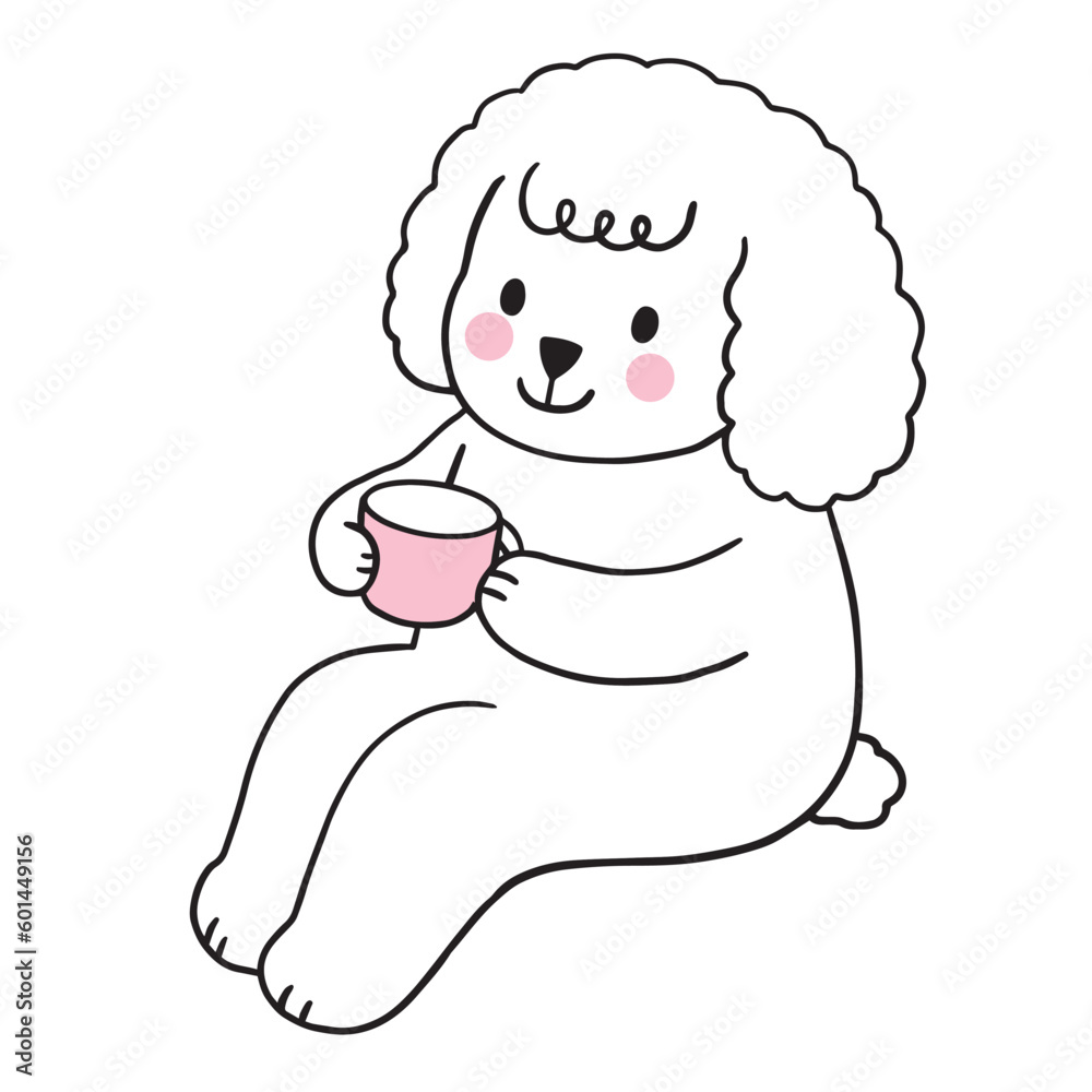 Fototapeta premium Cartoon cute funny dog vector.