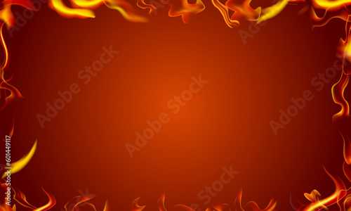 abstract background with flames frame.