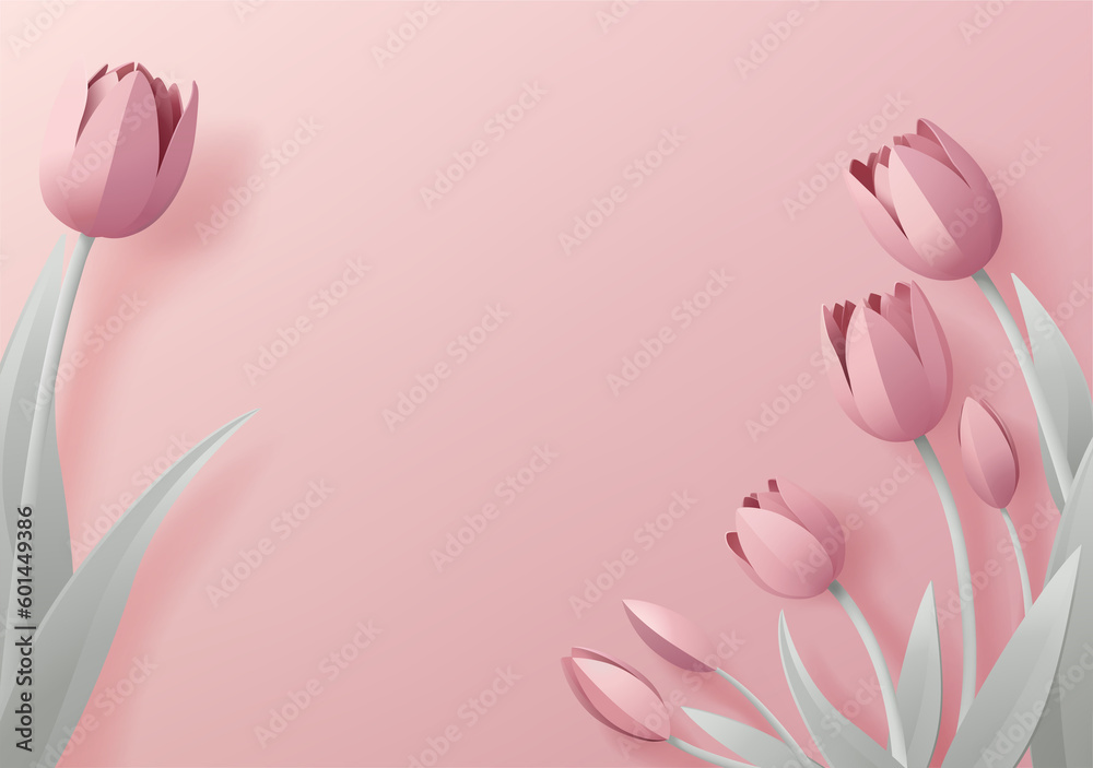 Paper Craft Cut Origami Floral Tulip Flowers Paper Craft Cut Origami Floral Tulip Flowers