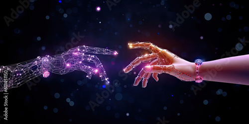 hand reaching technology, ai, science, future digital
